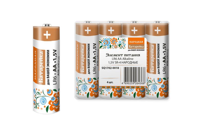 Элемент питания LR6 AA Alkaline 1,5V SR-4 Народный | SQ1702-0018 | TDM — TDM ELECTRIC