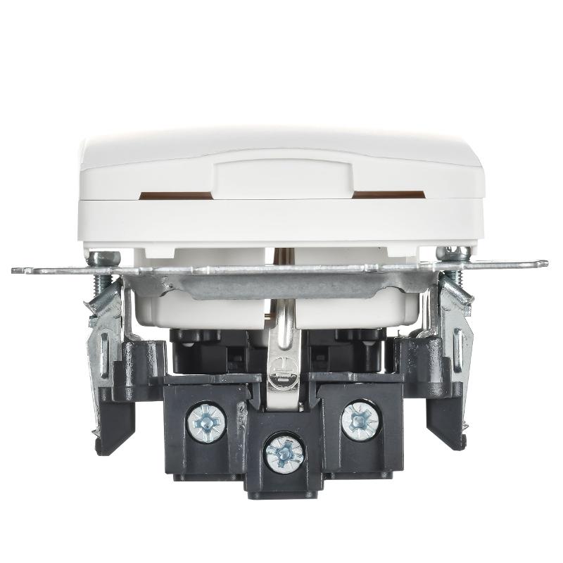 BRITE Розетка 1-местная с заземлением с защитными шторками и крышкой 16А IP20 РСбш10-3-БрАБ арктический белый  | BR-R16-16-K91 | IEK — миниатюра 6