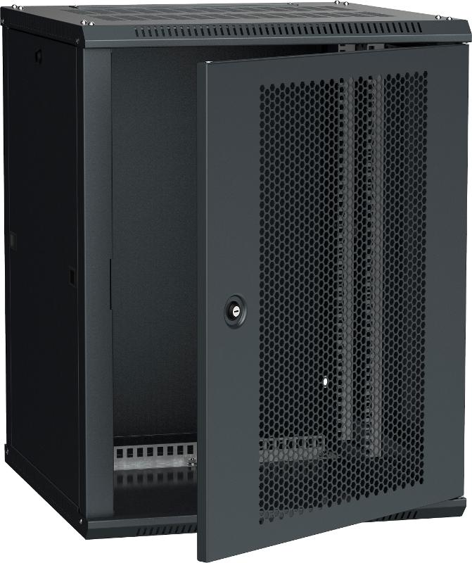 Шкаф LINEA W 12U 600x600 мм дверь перфорированная, RAL9005 | LWR5-12U66-PF | ITK — ITK