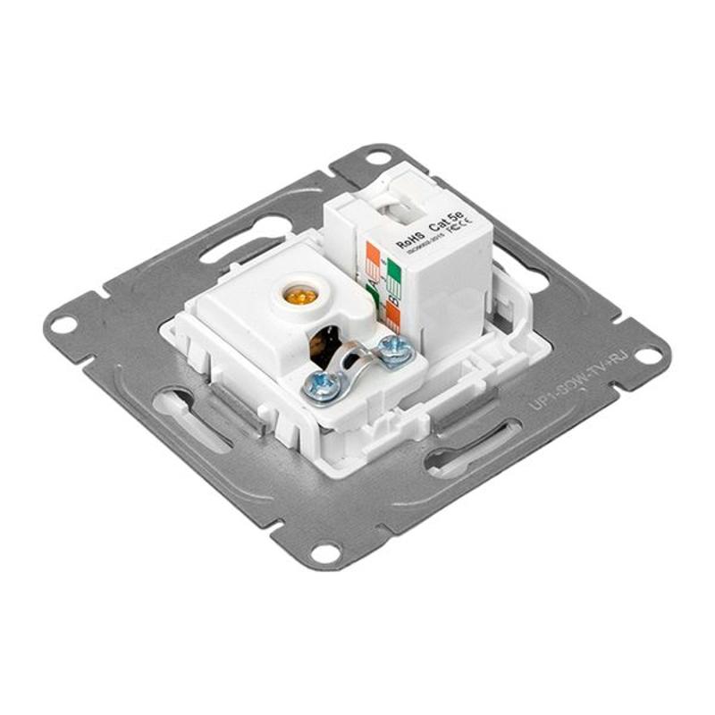 Механизм розетки TV+RJ45 (cat5), белый Эпика EKF | UP1-SOW-TV+RJ | EKF — миниатюра 12