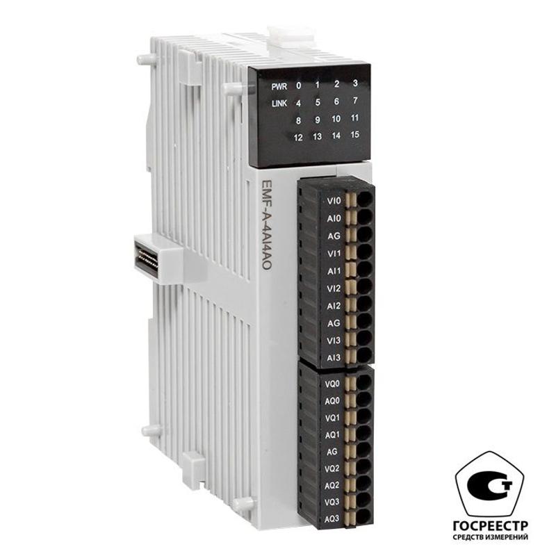Модуль аналогового в/в EMF 4/4 PRO-Logic (с поверкой) | EMF-A-4AI4AO-V | EKF — миниатюра 1