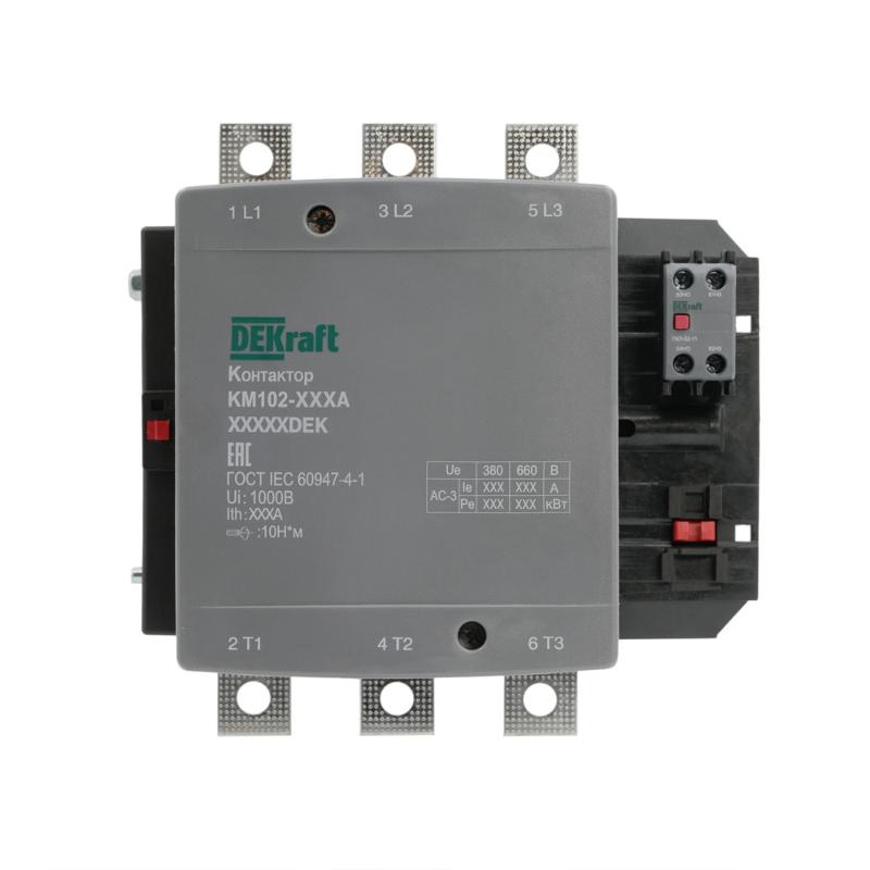 Контактор 330А 110В_АС АС3_ АС4 1НО+1НЗ КМ-102 | 21963DEK | DEKraft — DEKraft