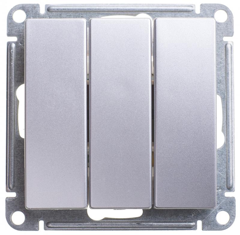W59 Матовый хром Выключатель 3-клавишный, 10АХ | VS0510-351-5-86 | SE — Systeme Electric