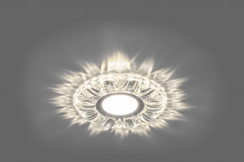 Светильник точечный встраиваемый под лампу, с LED подсветкой CD921 15LED*2835 SMD 4000K, MR16 50W G5.3, прозрачный, хром | 28896 | FERON — миниатюра 2