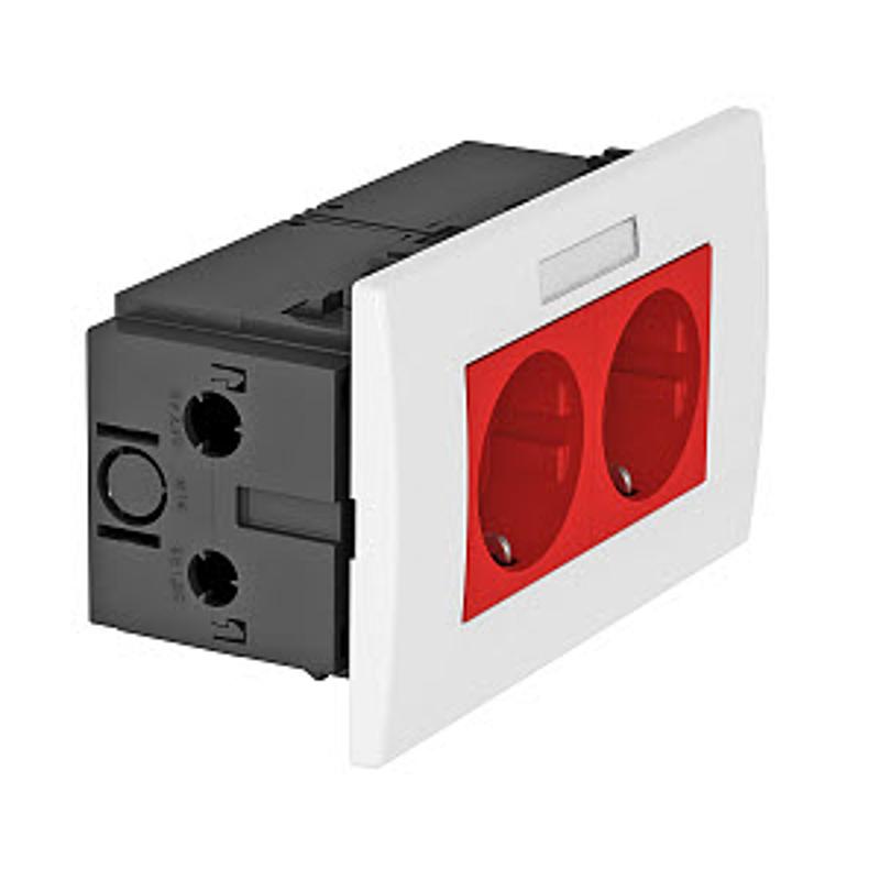 Укомплектованный розеточный блок AR45 (марк.,2xModul45,84x140x59 мм,красный) (SDE-RW D0RT2B) | 6119429 | OBO Bettermann — миниатюра 2