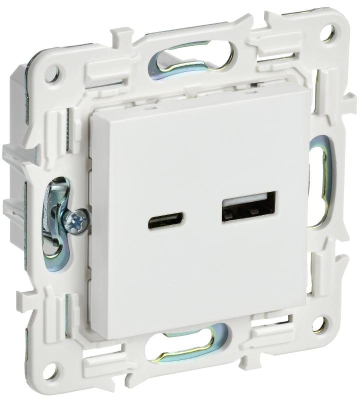 SKANDY Розетка USB A+C 18Вт SK-R13W арктический белый | SK-U22-018-K01 | IEK — IEK (ИЭК)