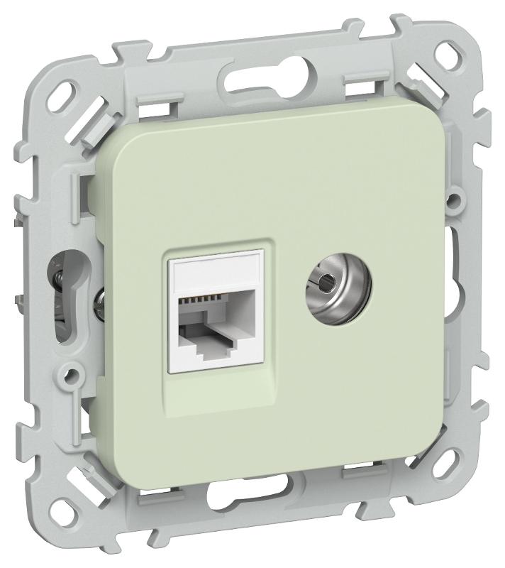 FLITE Розетка 2-ая RJ45/TV кат.5Е UTP РКТВ5е-2-0-ФлП панг | FI-AK22-1-K92 | IEK — IEK (ИЭК)