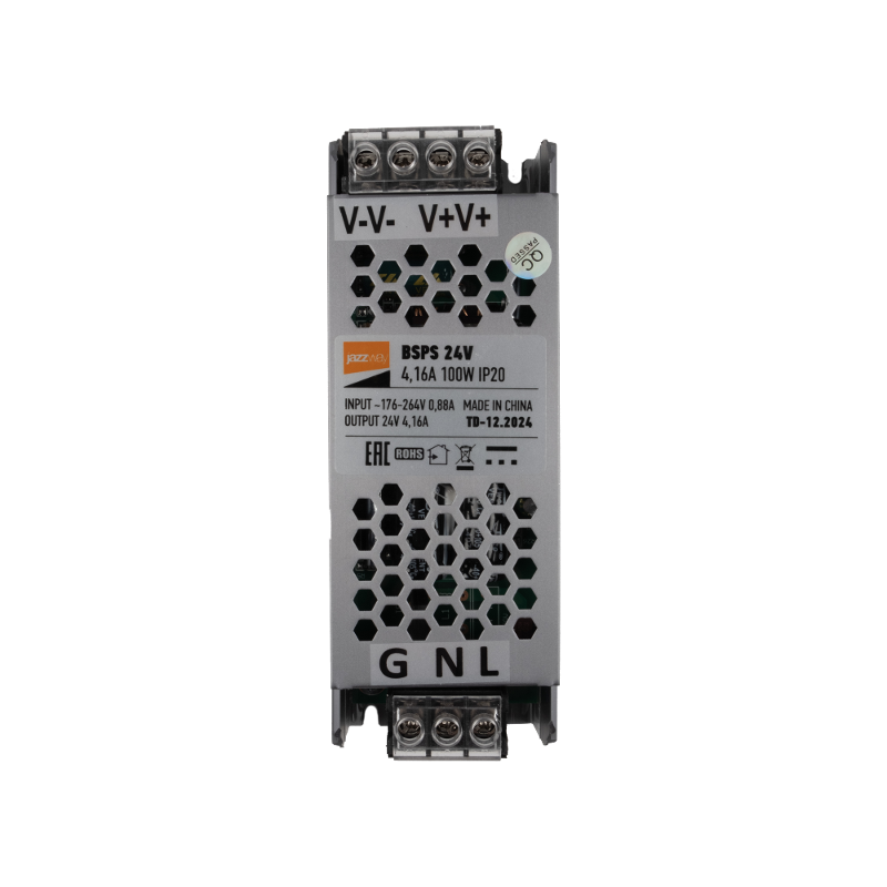 Драйвер (блок питания) для светодиодной ленты BSPS 24V    4,16A=100W IP20 2 г.гар  | .5062184 | Jazzway — Jazzway