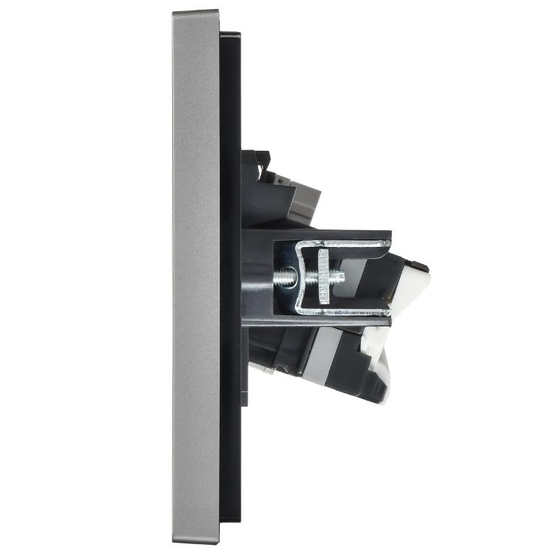 FORTE&PIANO Розетка двойная RJ11+RJ45 кат.5E FP535 сталь | FP-KT20-O-1-K46 | IEK — миниатюра 4