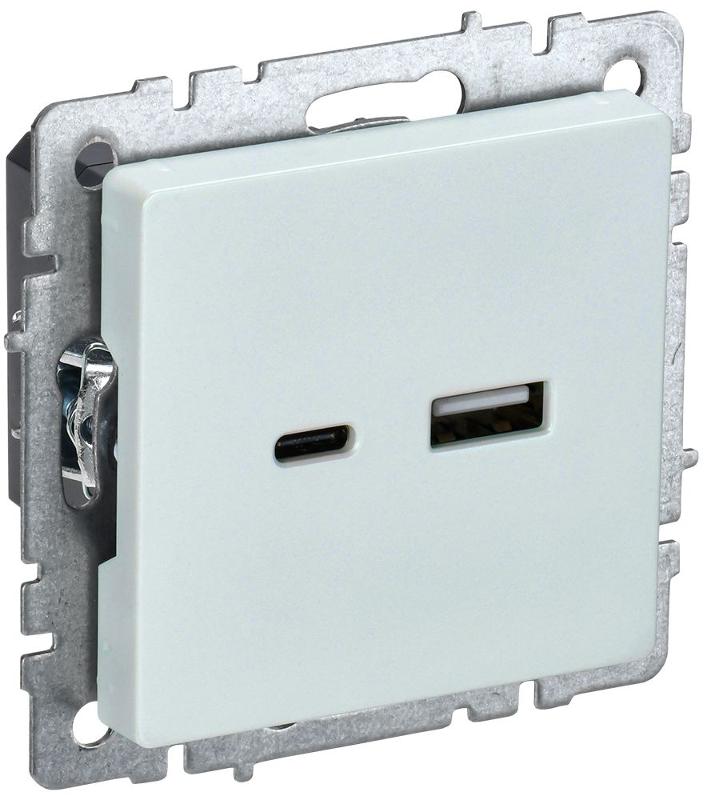 BRITE Розетка USB A+C 18Вт РЮ11-1-БрЖ жемчужный | BR-U22-018-K36 | IEK — IEK (ИЭК)
