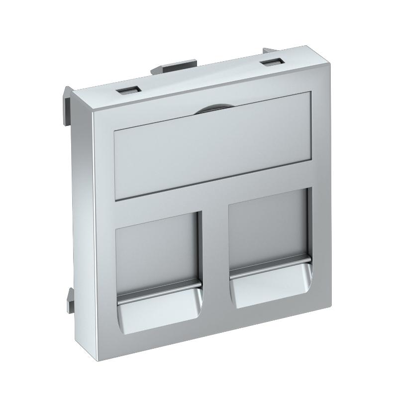 Корпус компьютерной розетки Modul45 тип EP (прямой) 45x45 мм (серебристый) (DTG-2EP AL1) | 6119236 | OBO Bettermann — OBO Bettermann