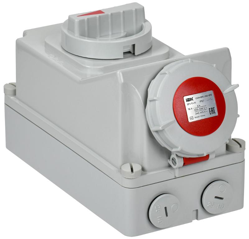 Розетка с механической блокировкой ССИ-815 16А-6ч 380В 3P+PE+N IP67 | PSR12-016-5-5-67 | IEK — IEK (ИЭК)