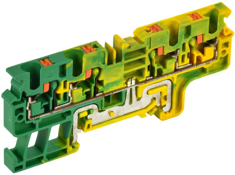 Колодка клеммная CP-MC-PEN земля 4 вывода 4мм2 | YCT22-03-4-K52-004 | IEK — фото 1 | Sento