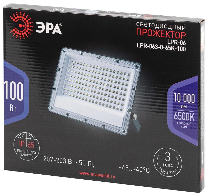 Прожектор светодиодный уличный  PRO LPR-063-0-65K-100 100Вт 6500K 10000лм IP65 90° | Б0067743 | ЭРА — миниатюра 4
