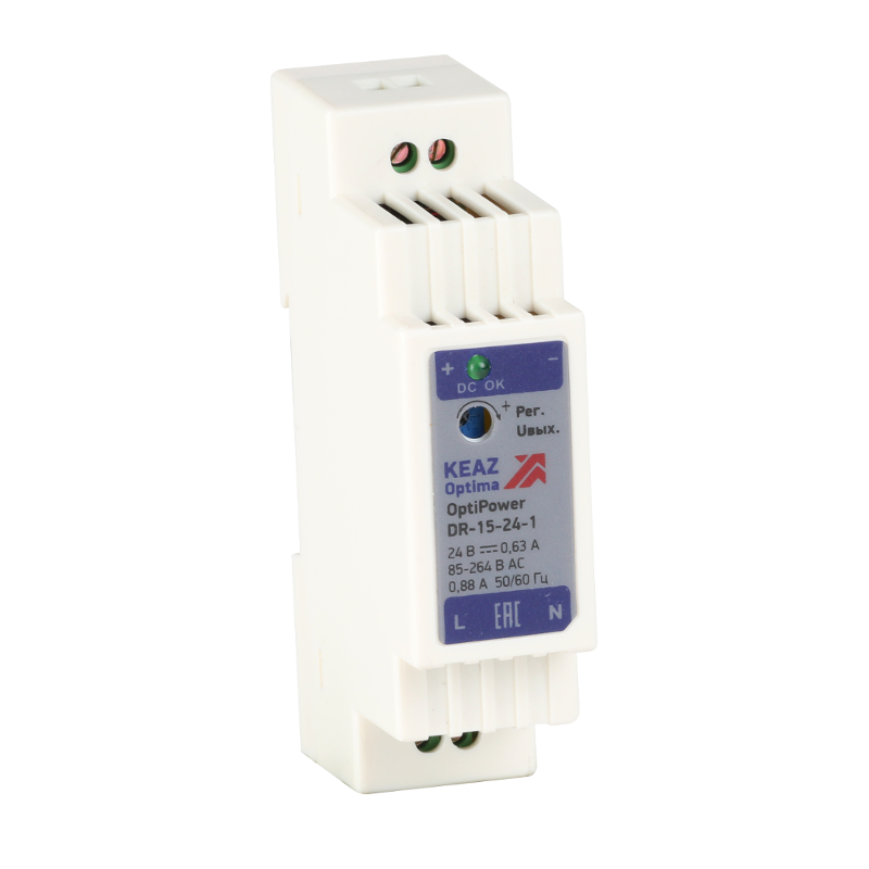 Блок питания OptiPower DR-15-24-1| 284543 | КЭАЗ — КЭАЗ (Курский электроаппаратный завод)