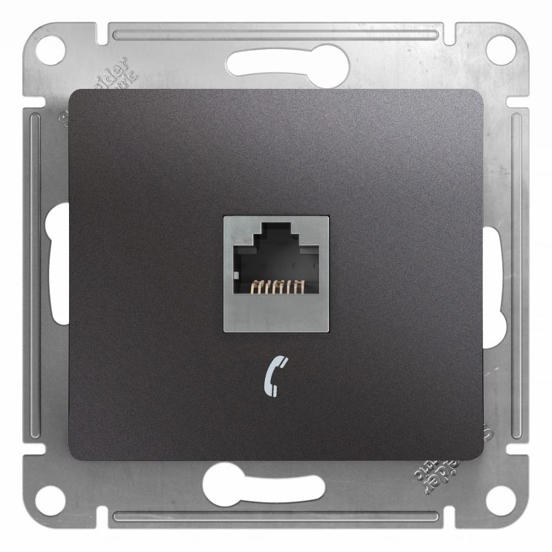 Glossa Графит Розетка телефонная RJ11 | GSL001381T | SE — Systeme Electric
