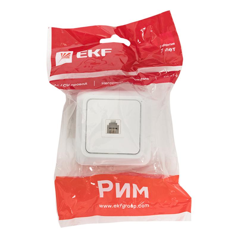 Розетка Phone 1-мест. бел. Рим EKF PROxima | ENT01-034-10 | EKF — миниатюра 3