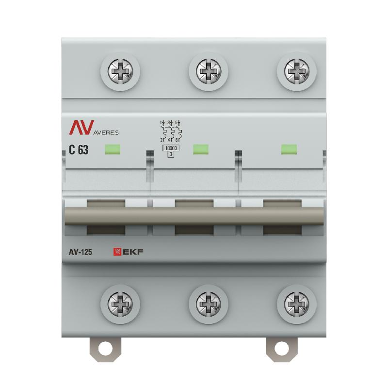 Выключатель автоматический AV-125 3P 63A (D) 10kA  AVERES |mcb125-3-63D-av| EKF — миниатюра 5