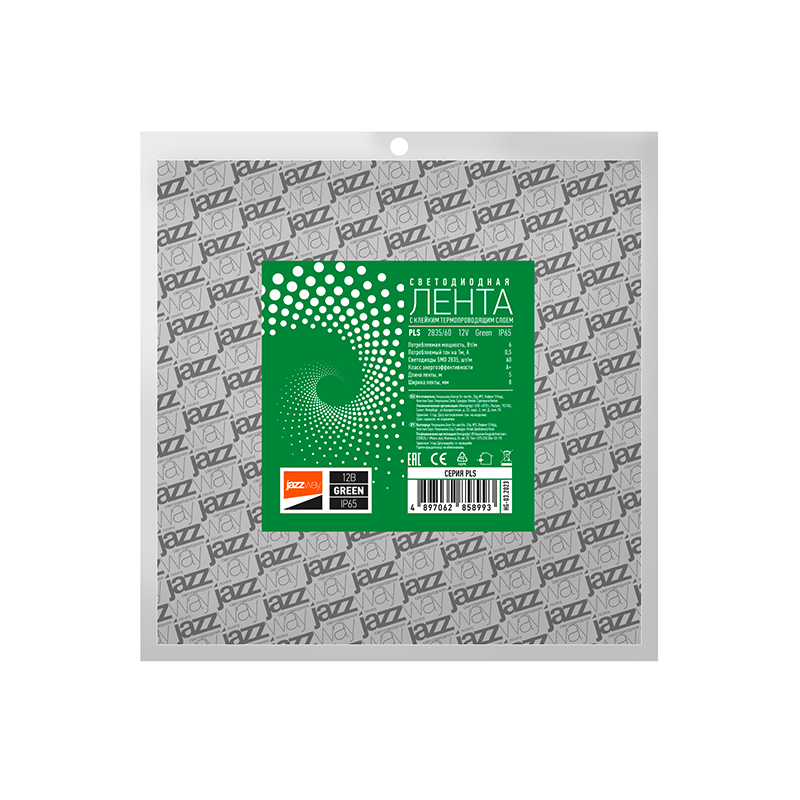 Лента светодиодная LED PLS 2835/60 6Вт 12В зеленый IP65 5м | 2858993 | Jazzway — миниатюра 4