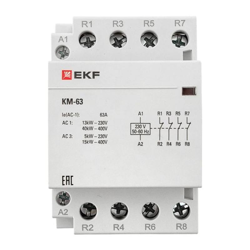 Контактор модульный КМ 63А 4NC (3 мод.) PROxima| km-3-63-04 | EKF — миниатюра 15