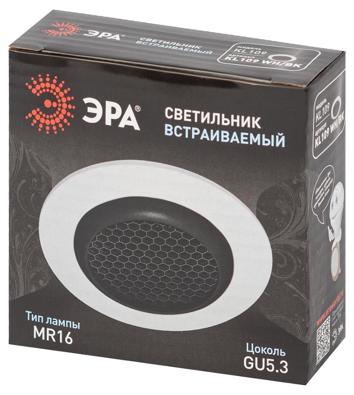 Встраиваемый светильник алюминиевый  KL109 WH/BK MR16 GU5.3 белый/черный матовый  | Б0061828 | ЭРА — миниатюра 3