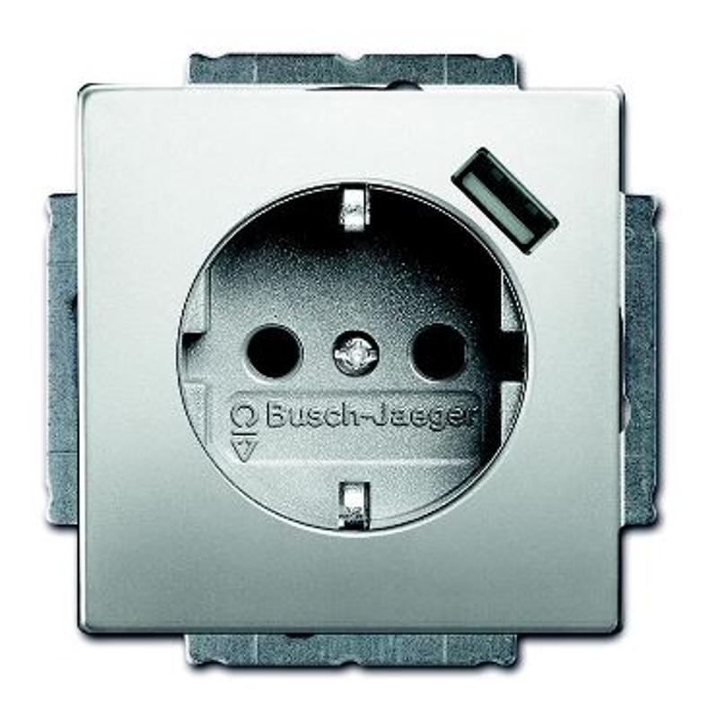 Розетка Schuko с устр. зарядным USB, 20 EUCBUSB-866-500, Сталь, 16А, 700 мА, безвинт. клеммы, защ. шторки, | 2011-0-6184  | 2CKA002011A6184 | ABB — ABB