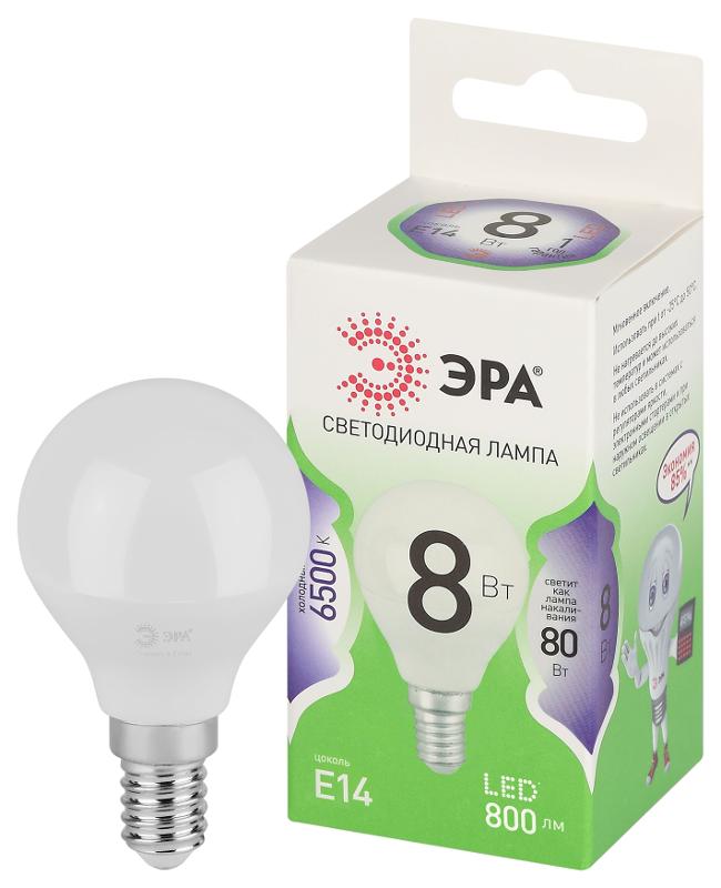 Лампа светодиодная  GREEN LINE LED P45-8W-865-E14 GL E14 8 Вт шар холодный свет | Б0067060 | ЭРА — миниатюра 1