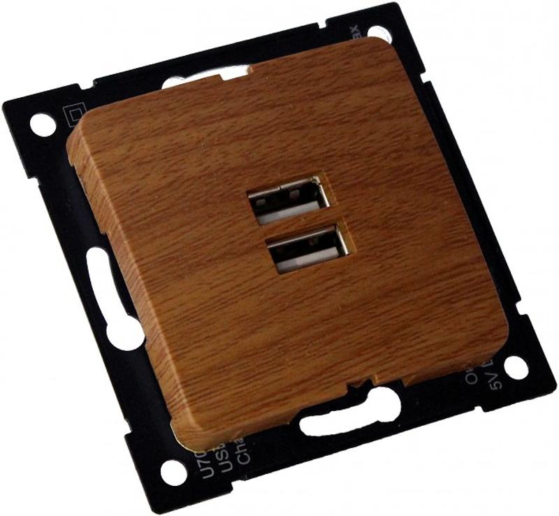 РС-USB-420-05 Розетка "Мастер" USB, С/У, механизм, цвет дуб | РС-USB-420-05 | HEGEL — фото 1 | Sento