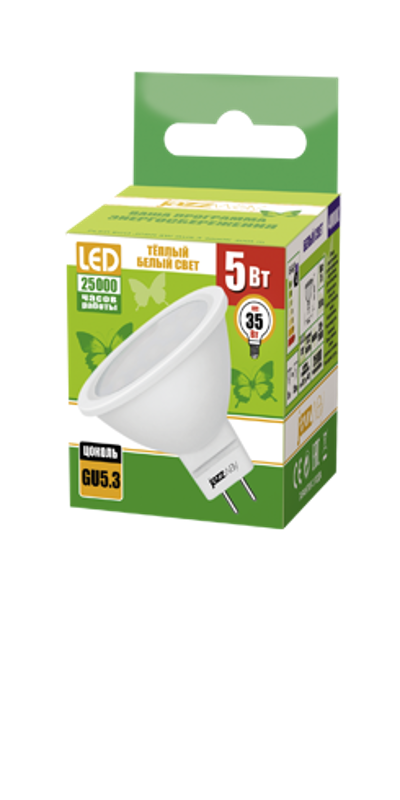 Лампа светодиодная LED 5Вт GU5.3 220В 4000К PLED- ECO-JCDR отражатель (рефлектор) | 1037107A | Jazzway — миниатюра 2