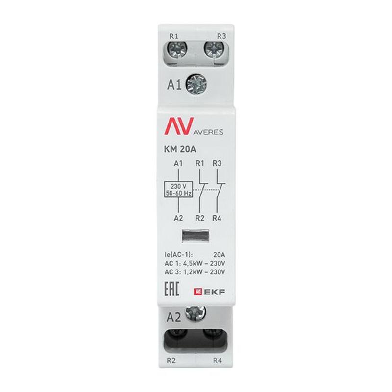 Контактор модульный КМ 20А 2NC 230VAC (1 мод.) AVERES | km-av-1-20-02-230V | EKF — миниатюра 3