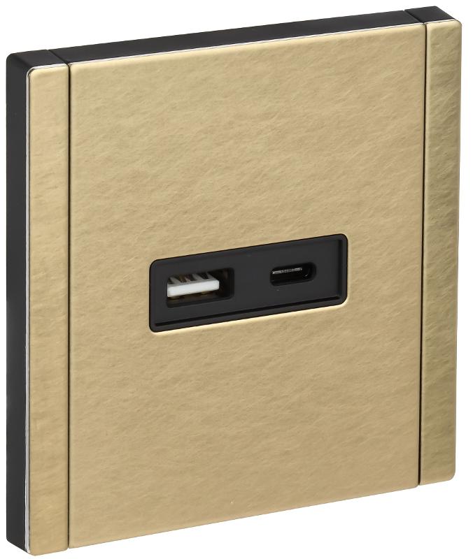 FORTE&PIANO Розетка USB A+C 18Вт FP651M металл шампань  | FP-U22-018-M-K37 | IEK — IEK (ИЭК)