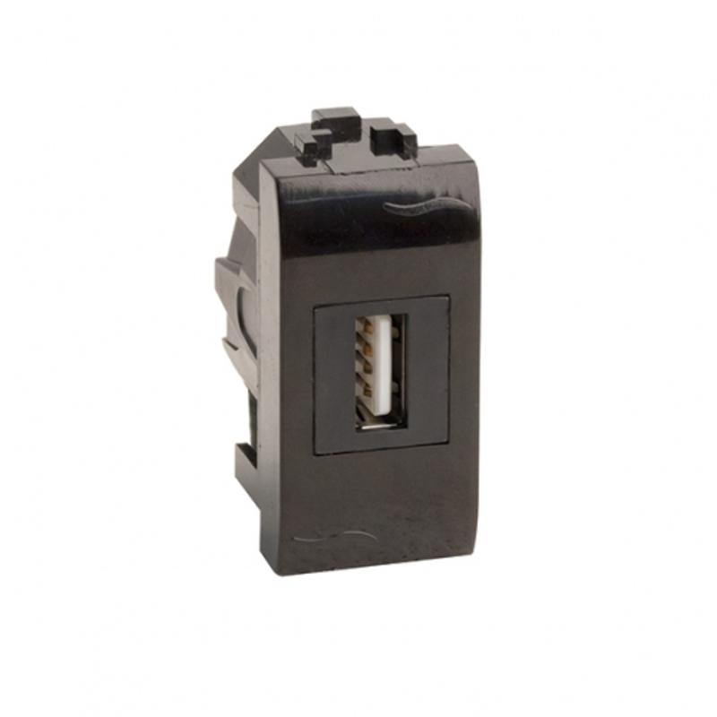 USB 2.0 розетка, Brava, черная, 1 мод. | 77200N | DKC — DKC (ДКС)