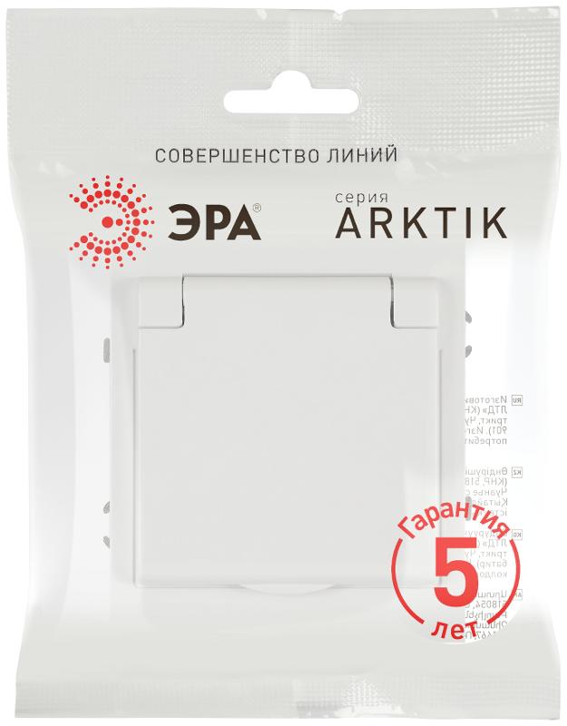 Розетка Arktik 16-2103-08 с заземлением 2P+E Schuko со шторками с крышкой 16А-250В белый матовый | Б0070441 | ЭРА — миниатюра 2