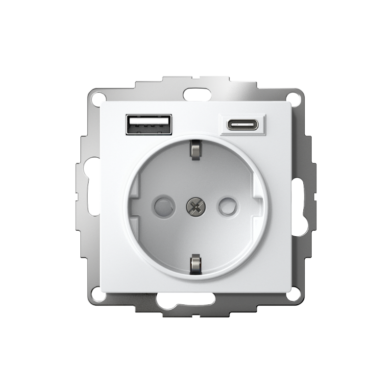 AtlasDesign Белый Розетка 16А с 2 USB A+C, механизм | ATN000132 | SE — миниатюра 8