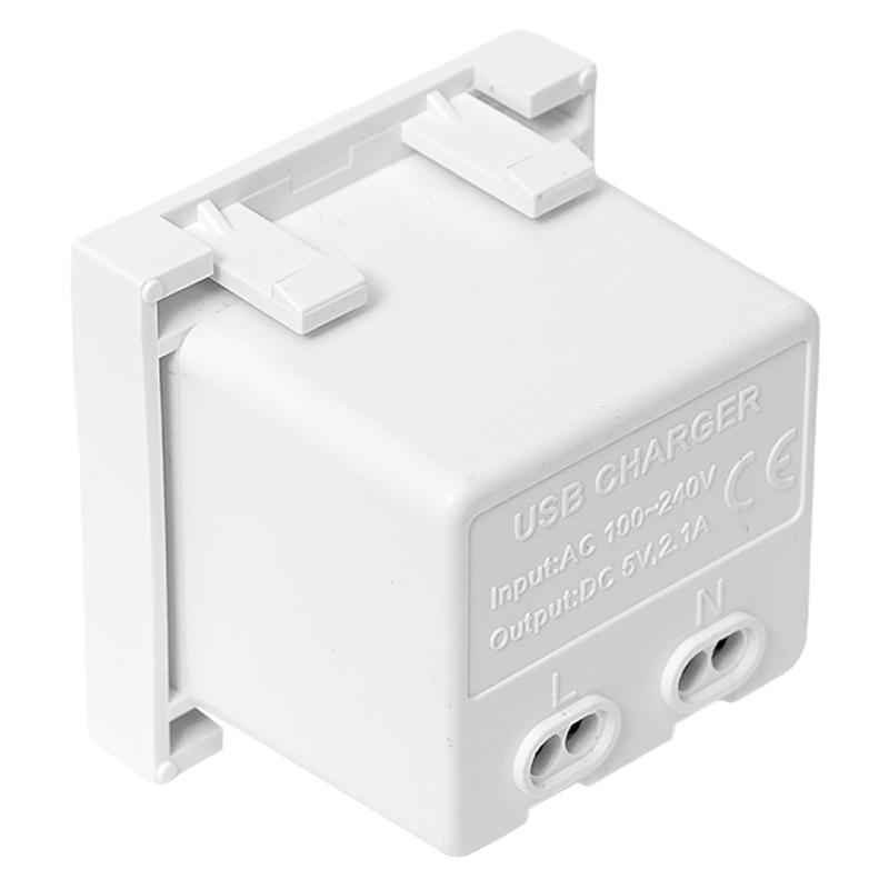 Розетка USB A+C, 2.1А, 2 гнезда, без индикатора, белая 45*45мм | E2MR2-21USB-10-AC | EKF — миниатюра 7