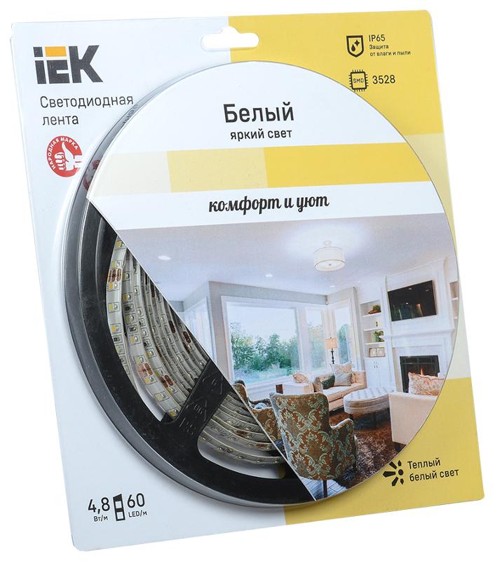Лента светодиодная 5м блистер LSR-3528WW60-4.8-IP65-12V -eco | LSR1-1-060-65-1-05 | IEK — IEK (ИЭК)