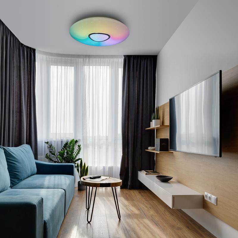 Светильник светодиодный управляемый с пультом 60W, Max. 5000Lum, RGB + CCT 3000К-6000K, IP20, AL5777 RAINBOW | 41917 | FERON — миниатюра 7