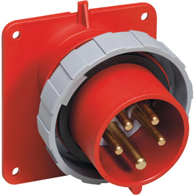 Вилка панельная с угловым фланцем 416BAU6W, 16A, 3P+N+E, IP67, 6ч | 2CMA166712R1000 | ABB — ABB