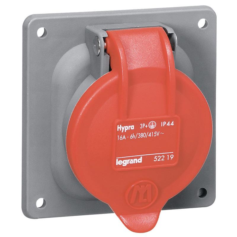 Встраиваемая розетка Hypra - IP 44 - 3К+З - 63 А - пластик | 053823 | Legrand — Legrand