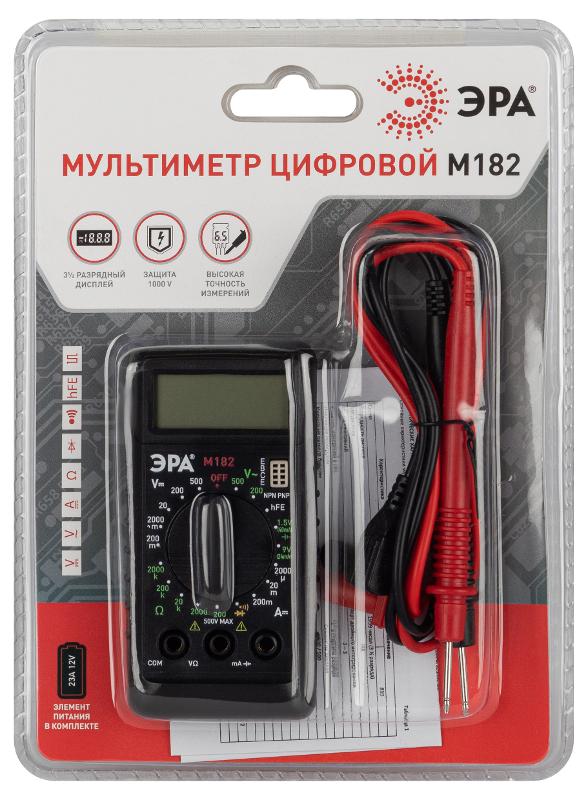 Мультиметр цифровой  модель M182  | Б0055799 | ЭРА — миниатюра 2
