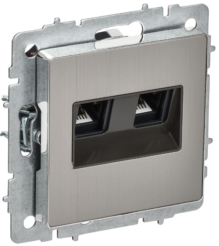 BRITE Роз. комп. 2-ая RJ45 кат.5E РК10-2-БрГН мет х/н  | BR-K20-1-M-K23 | ИЭК — IEK (ИЭК)
