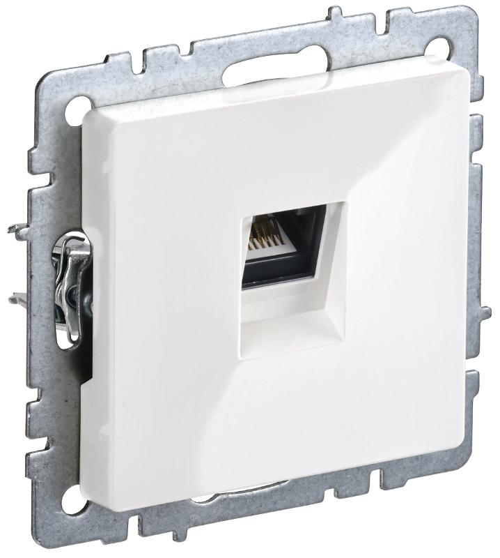 BRITE Розетка компьютерная RJ45 кат.5E РК10-БрБ белый без шторок | BR-K10-1-K01 | IEK — IEK (ИЭК)