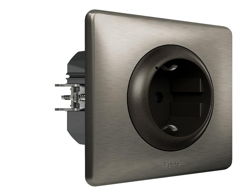 Розетка умная с/з Celiane 16А 230В рамка вольфрам графит Netatmo | 064838 | Legrand — Legrand