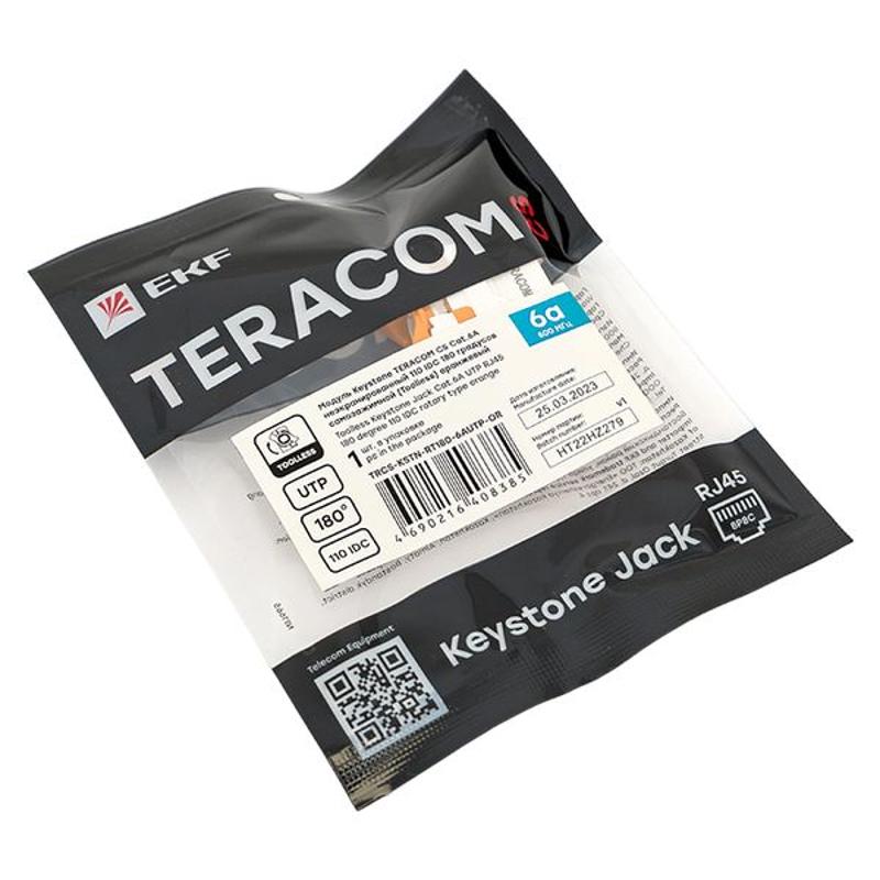 Модуль Keystone TERACOM CS Cat.6A неэкранированный 110 IDC 180 градусов самозажимной (Toolless) оранжевый | TRCS-KSTN-RT180-6AUTP-OR | EKF — миниатюра 15