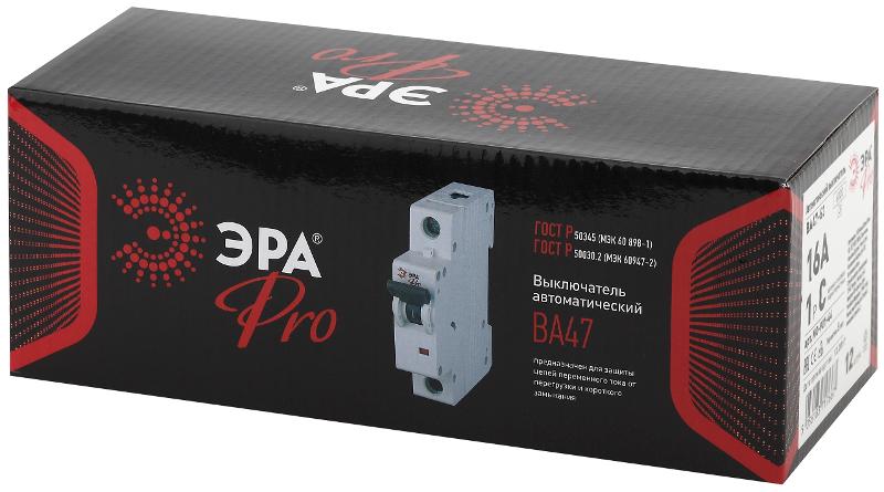 Выключатель автоматический однополюсный Pro NO-901-44 ВА47-63 1P 16А кривая C | Б0031814 | ЭРА — миниатюра 2