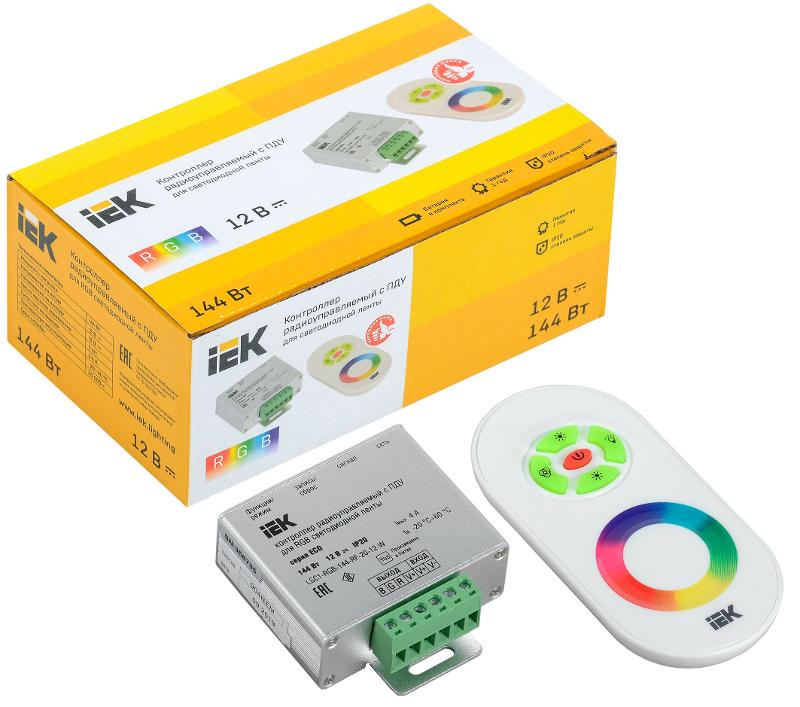 Контроллер с ПДУ радио RGB 3 канала 12В 4А 144Вт белый | LSC1-RGB-144-RF-20-12-W | IEK — миниатюра 3
