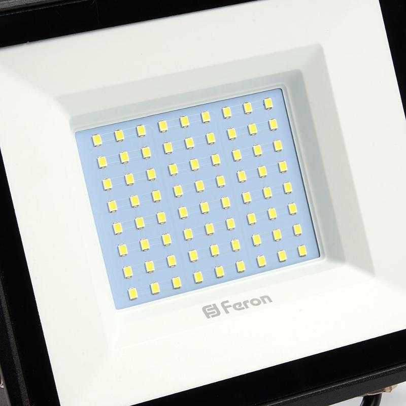 Прожектор светодиодный 2835 SMD 100W 4000K IP65  AC230V/50Hz, черный, LL-922 | 48108 | FERON — миниатюра 2