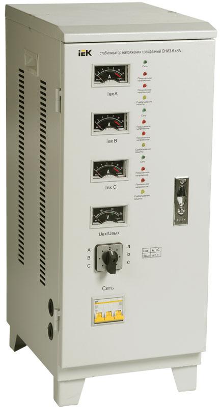 Стабилизатор напряжения СНИ3-6 кВА трехфазный  | IVS10-3-06000 | IEK — IEK (ИЭК)