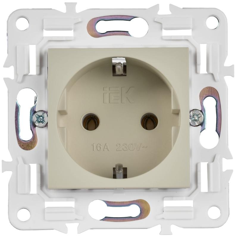 SKANDY Розетка с з/к без з/ш 16А SK-R05B бежевый | SK-R11-16-K10 | IEK — миниатюра 2