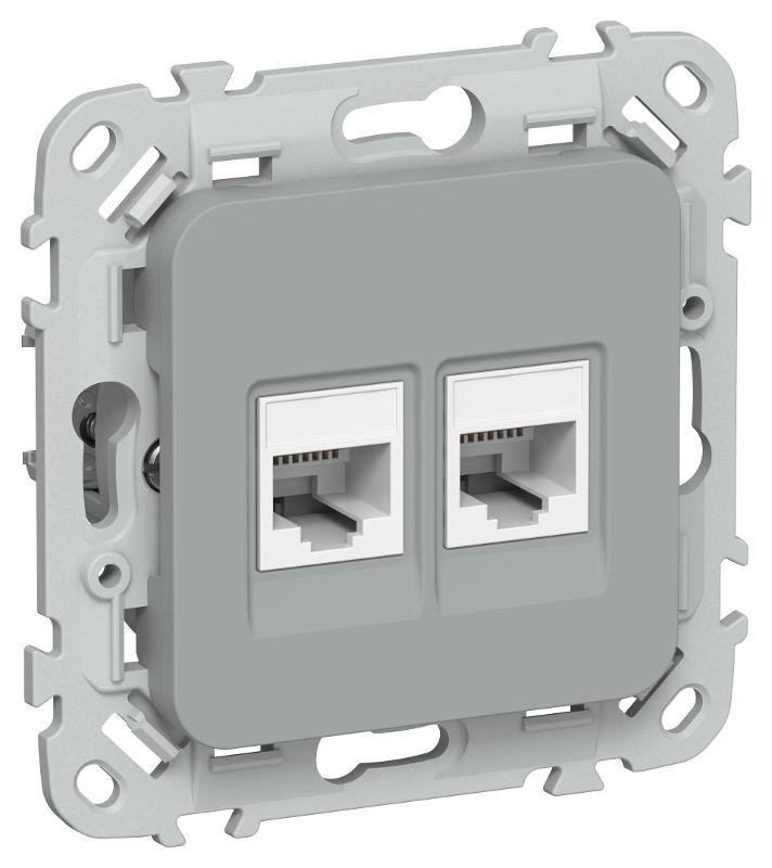 FLITE Розетка 2-ая компьютерная RJ45 кат.5Е UTP РК5е-2-0-ФлС серый | FI-K22-1-K03 | IEK — IEK (ИЭК)